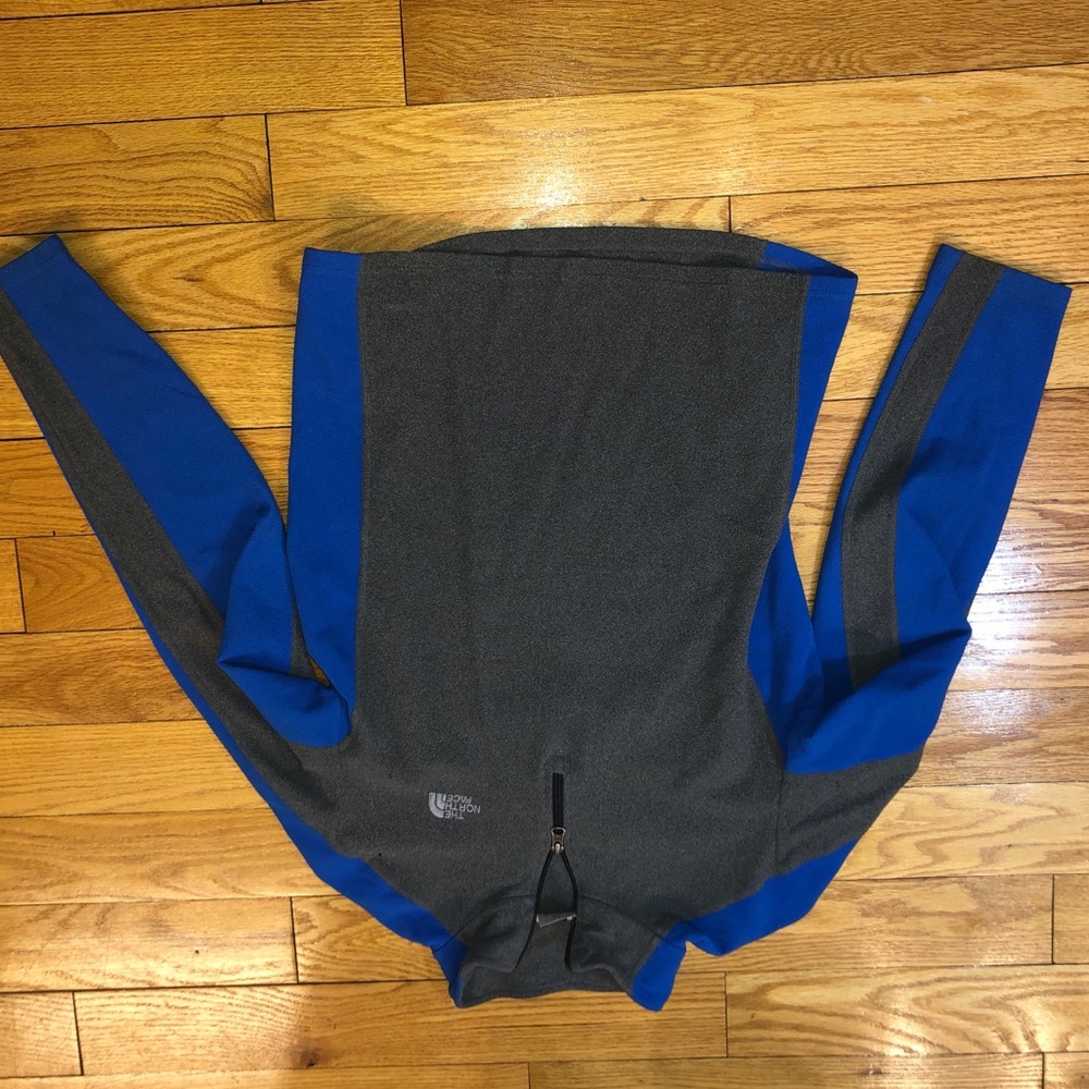 Gray and blue north face